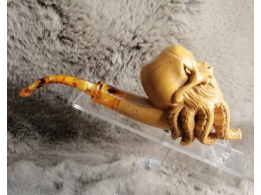  Block Meerschaum Octopus Skull Pipe