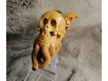  Block Meerschaum Octopus Skull Pipe