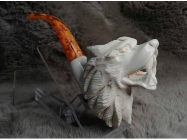 Block Meerschaum Wolf Pipe 