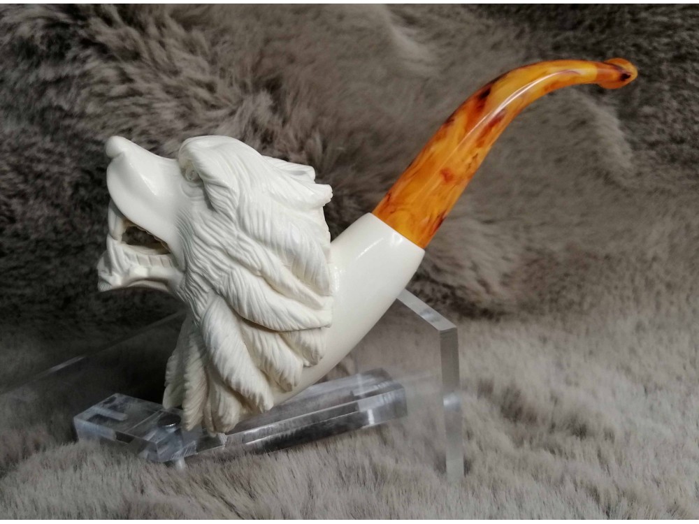 Block Meerschaum Wolf Pipe 