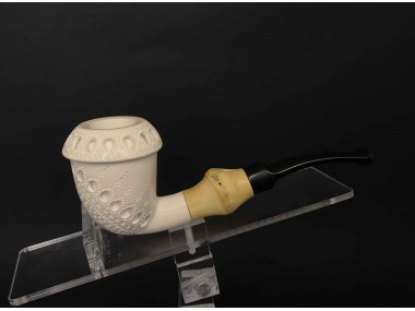 Block Meerschaum Calabash Pipe & Bamboo 