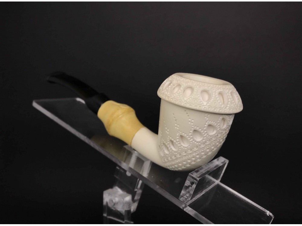 Block Meerschaum Calabash Pipe & Bamboo 
