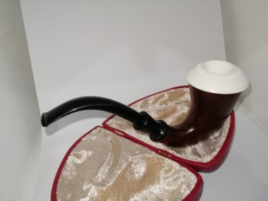 Block Meerschaum Calabash Pipe Dark Brown