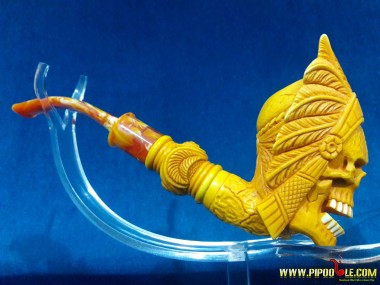 Meerschaum Indian Skull Pipe