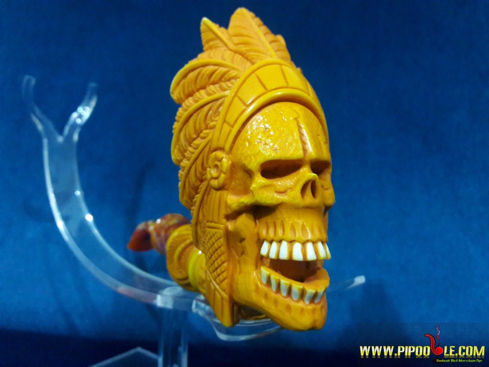 Meerschaum Indian Skull Pipe
