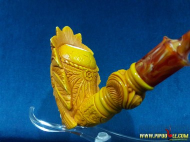Meerschaum Indian Skull Pipe