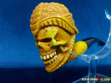 Meerschaum Warior Skull Pipe
