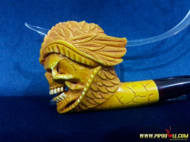 Meerschaum Warior Skull Pipe