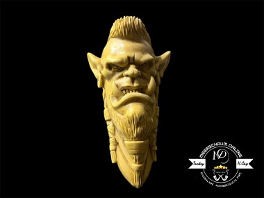 Handmade Block Meerschaum Warrior OrC Pipe (Portre)