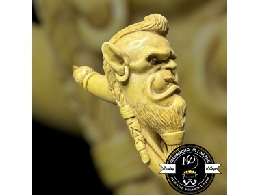 Handmade Block Meerschaum Warrior OrC Pipe (Portre)