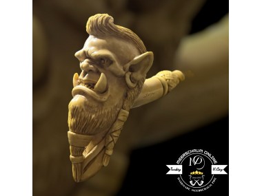 Handmade Block Meerschaum Warrior OrC Pipe (Portre)