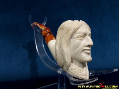 Turkish Block Meerschaum Indian Pipe