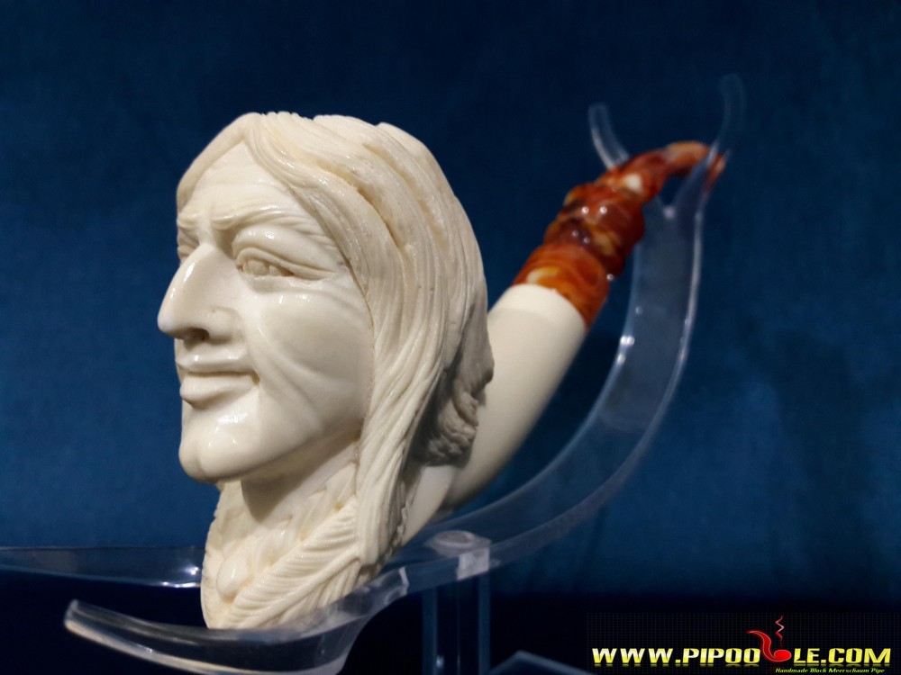Turkish Block Meerschaum Indian Pipe