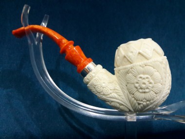 Figural Meerschaum Pipe With Ring 