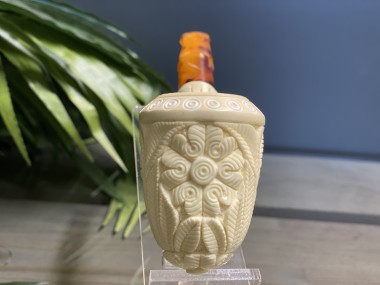 Block Meerschaum Carved Pipe(Two Part)