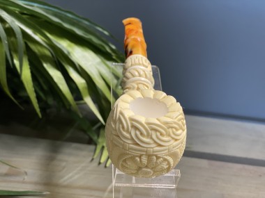Carved Block Meerschaum Pipe 