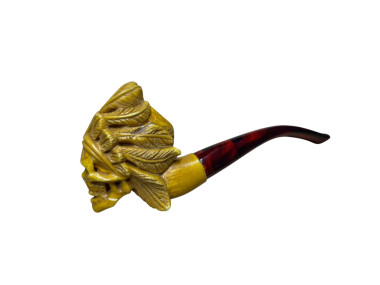 Block Meerschaum Tribal Skull Pipe