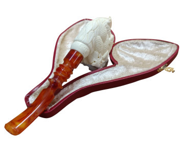 Bacus And Eagle Hand Carved Meerschaum Pipe