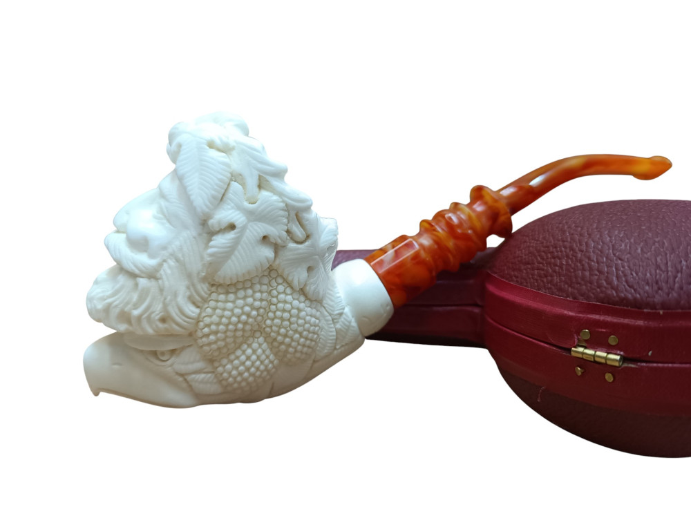 Bacus And Eagle Hand Carved Meerschaum Pipe