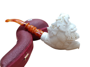 Bacus And Eagle Hand Carved Meerschaum Pipe
