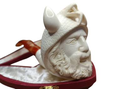 Block Meerschaum bearded viking pipe