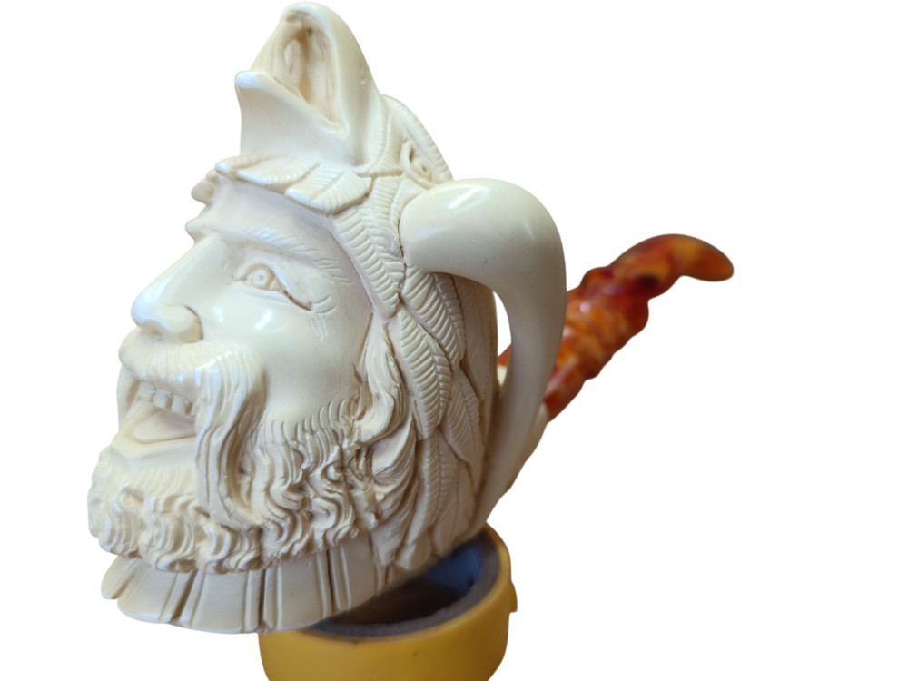 Block Meerschaum Laughing Warrior Pipe