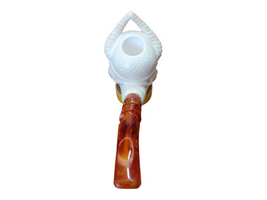 Block Meerschaum Viking With Double Horn Helmet Pipe