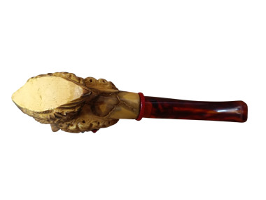 Block Meerschaum Jeweled Skull King Pipe