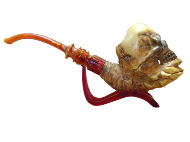 block meerschaum Ancient Skull pipe