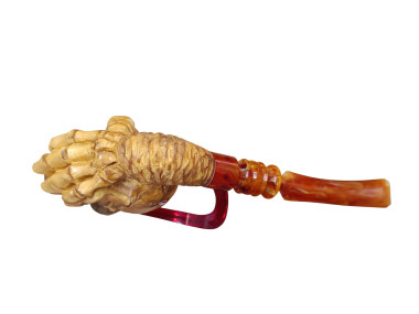 block meerschaum Ancient Skull pipe