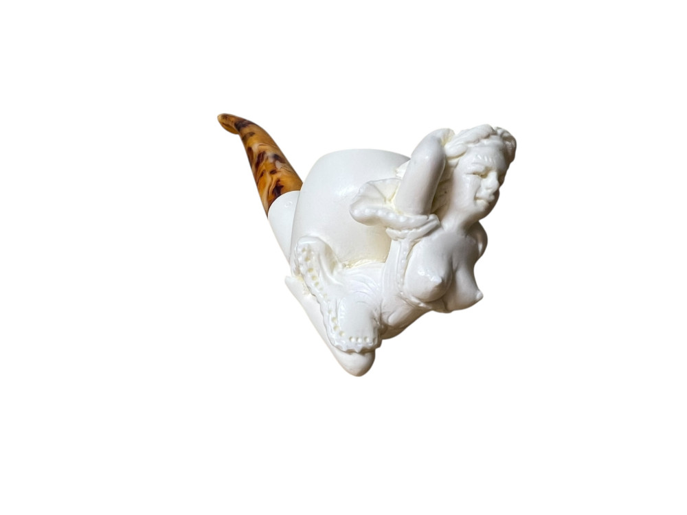 Artisan Figural Block Meerschaum Pipe Elegant Lady