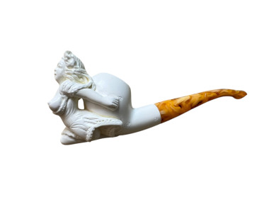 Artisan Figural Block Meerschaum Pipe Elegant Lady