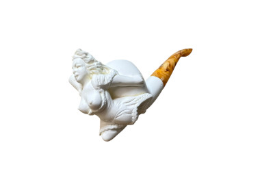 Artisan Figural Block Meerschaum Pipe Elegant Lady