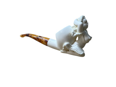 Artisan Figural Block Meerschaum Pipe Elegant Lady