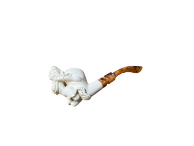 Artisan Figural Block Meerschaum Pipe Elegant Lady
