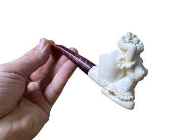 Artisan Figural Block Meerschaum Pipe Elegant Lady