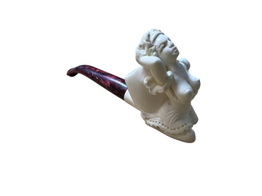 Artisan Figural Block Meerschaum Pipe Elegant Lady