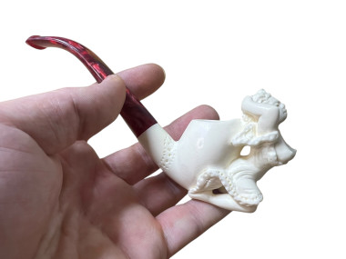 Artisan Figural Block Meerschaum Pipe Elegant Lady