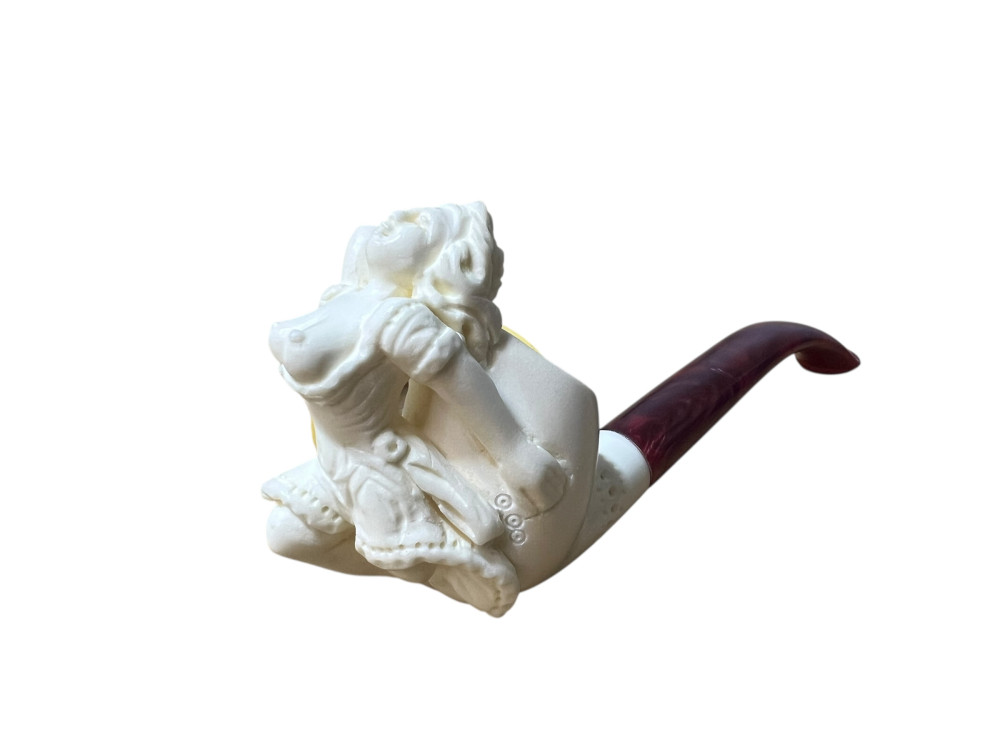 Artisan Figural Block Meerschaum Pipe Elegant Lady