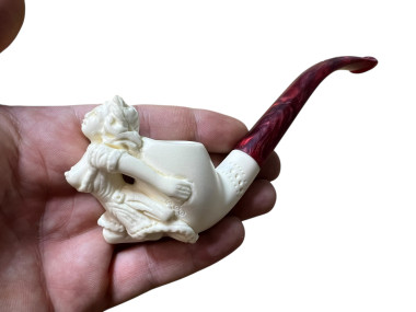 Artisan Figural Block Meerschaum Pipe Elegant Lady
