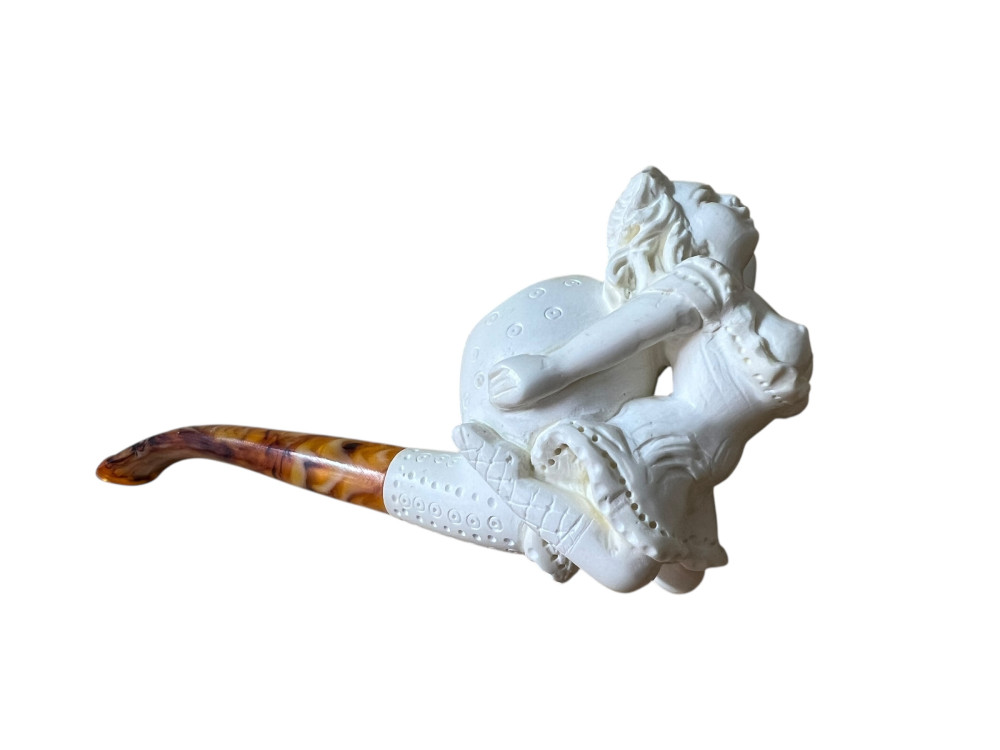 Artisan Figural Block Meerschaum Pipe Elegant Lady