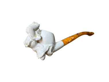 Artisan Figural Block Meerschaum Pipe Elegant Lady