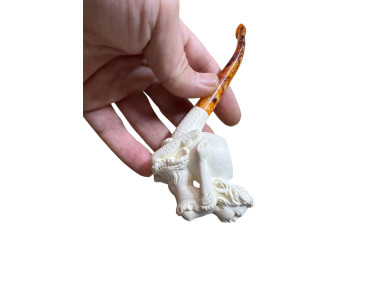 Artisan Figural Block Meerschaum Pipe Elegant Lady