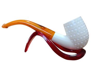 Geometric Dimple Carved Meerschaum pipe