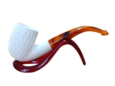 Geometric Dimple Carved Meerschaum pipe