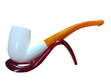 Handmade Block Meerschaum Flower Detailed Pipe