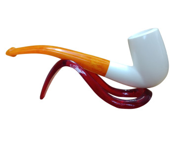 Handmade Block Meerschaum Flower Detailed Pipe