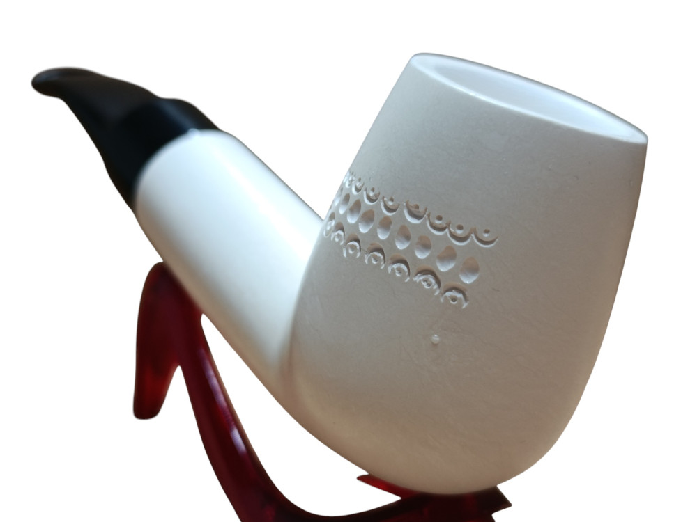 Gentleman Character dot work Hand Carved Meerschaum Pipe