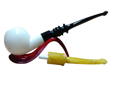 Dual Essence Balance Interchangeable Stem Handmade Block Meerschaum Pipe