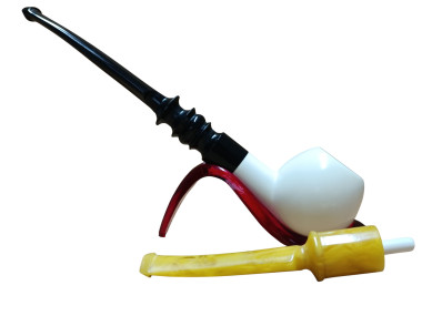 Dual Essence Balance Interchangeable Stem Handmade Block Meerschaum Pipe